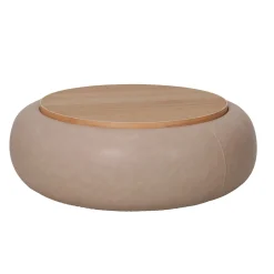 DÉJA Salontafel Draby Taupe/Naturel Rond met Opbergruimte 102cm