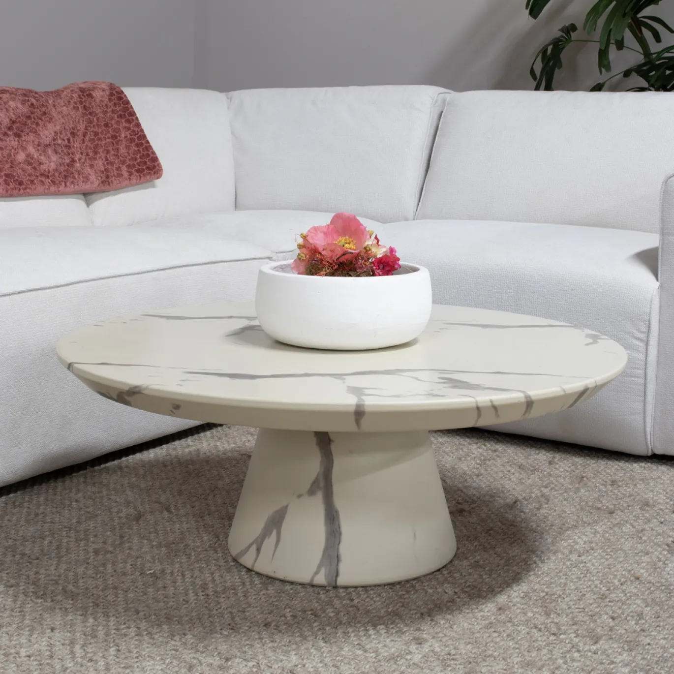 DÉJA Salontafel Flen Marmerlook Rond 90cm