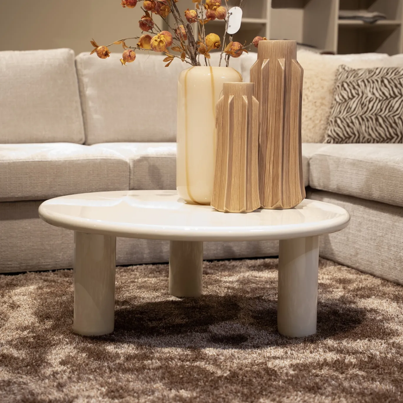 DÉJA Salontafel Jelsa Glossy Crème Rond 90cm