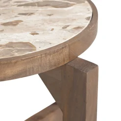 DÉJA Salontafel Juuka Donkerbruin Marmer Rond 60cm