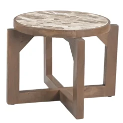 DÉJA Salontafel Juuka Donkerbruin Marmer Rond 60cm