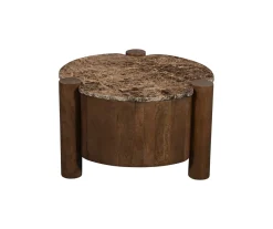 DÉJA Salontafel Mabel Marmer Donkerbruin 60cm