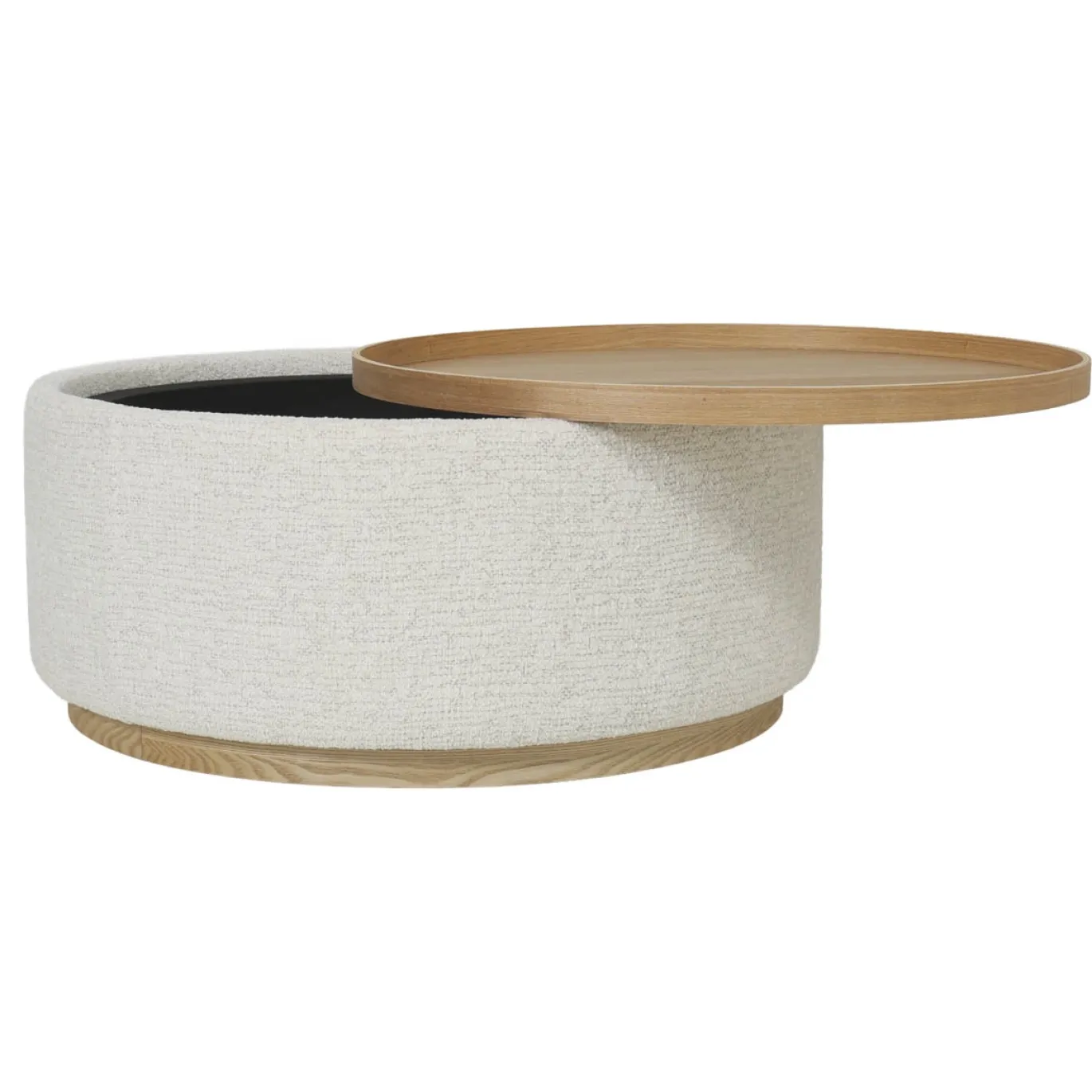 DÉJA Salontafel Marcia Beige/Naturel Rond met Opbergruimte 83cm