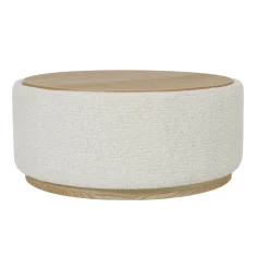 DÉJA Salontafel Marcia Beige/Naturel Rond met Opbergruimte 83cm