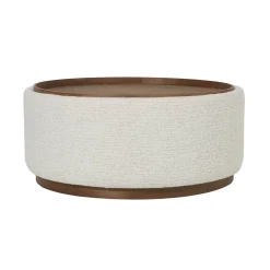 DÉJA Salontafel Marcia Beige/Walnoot Rond met Opbergruimte 83cm