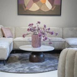 DÉJA Salontafel Miro Marmer Walnoot Rond 90cm