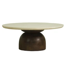 DÉJA Salontafel Miro Marmer Walnoot Rond 90cm