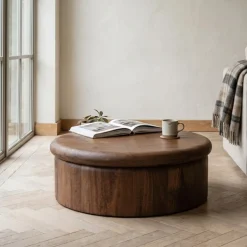 DÉJA Salontafel Rota Walnoot Rond 90cm