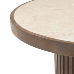 DÉJA Salontafel Tervo Donkerbruin Marmer Rond 80cm