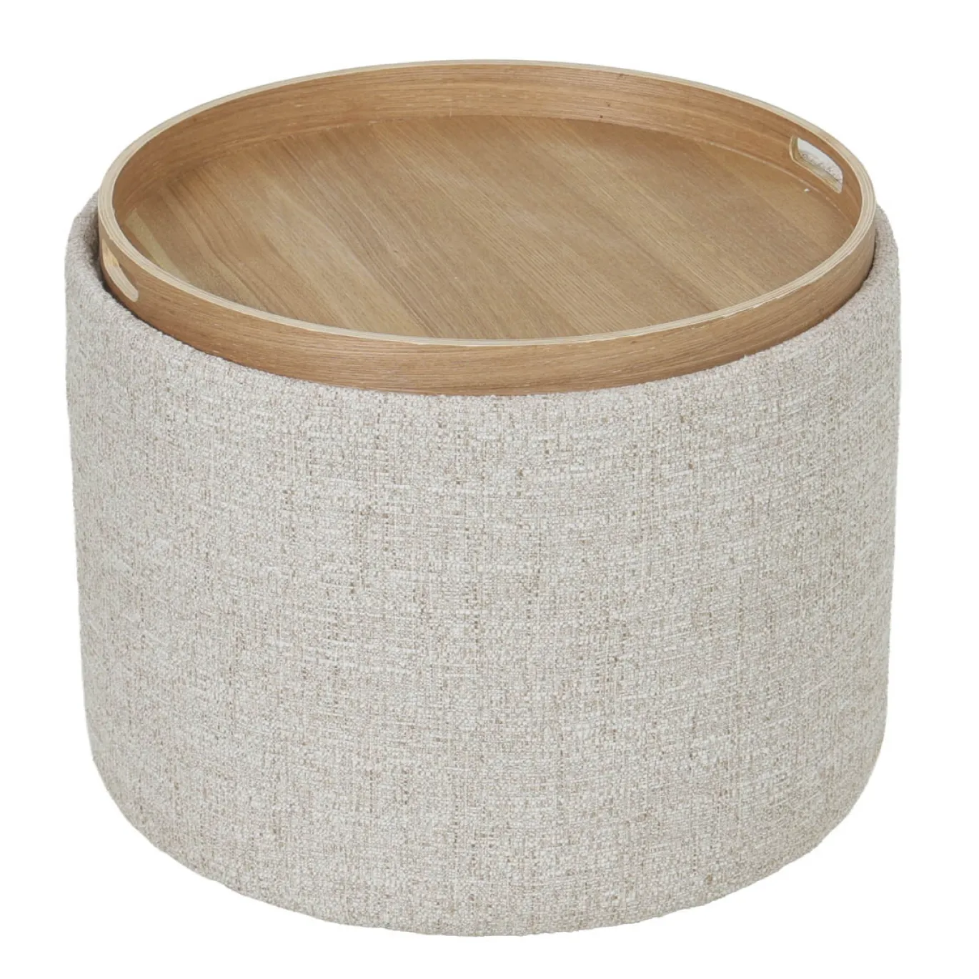 DÉJA Salontafel Zara Beige/Naturel Rond met Opbergruimte 55cm