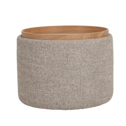 DÉJA Salontafel Zara Taupe/Naturel Rond met Opbergruimte 55cm