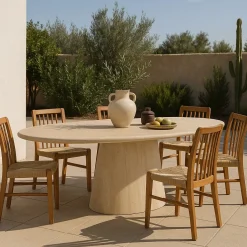 DÉJA Tuintafel Brunn Travertin Ovaal 200cm