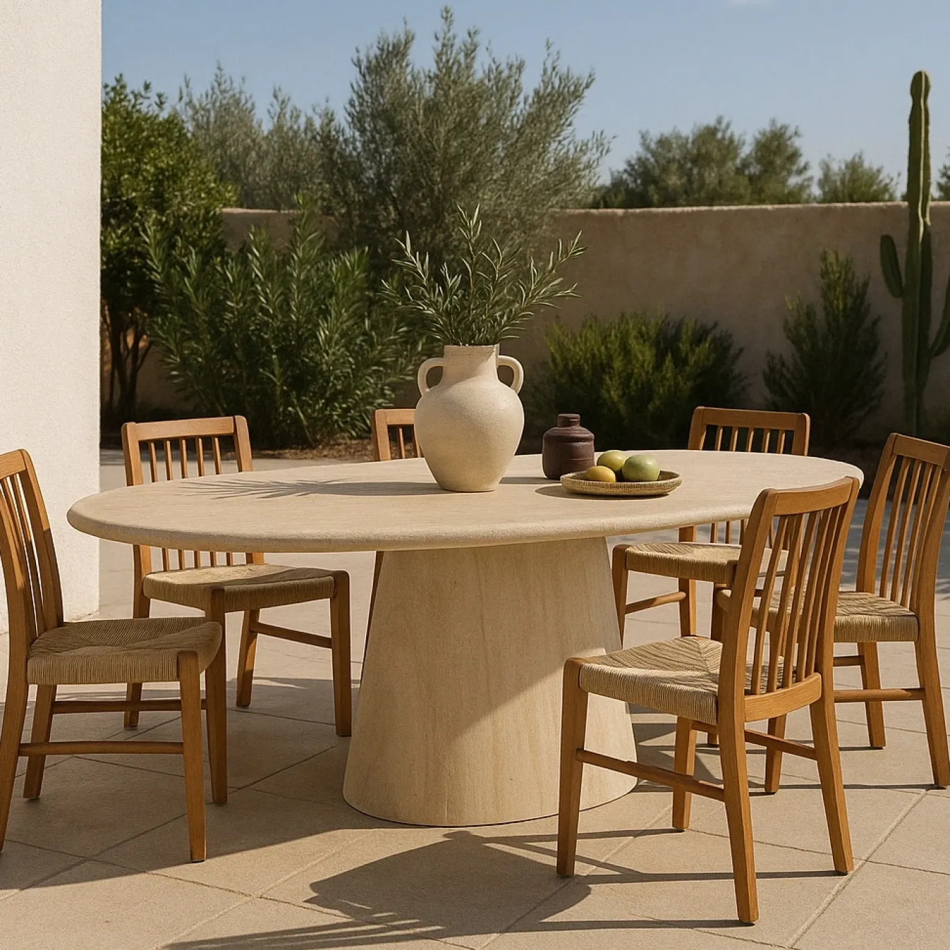 DÉJA Tuintafel Brunn Travertin Ovaal 200cm