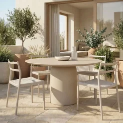 DÉJA Tuintafel Dalarö Beige Rond 130cm