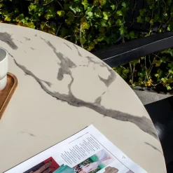 DÉJA Tuintafel Flen Marmerlook Rond 120cm
