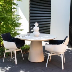 DÉJA Tuintafel Grabo Beige Rond 120cm