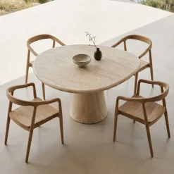 DÉJA Tuintafel Vejen Travertin Organisch 130cm