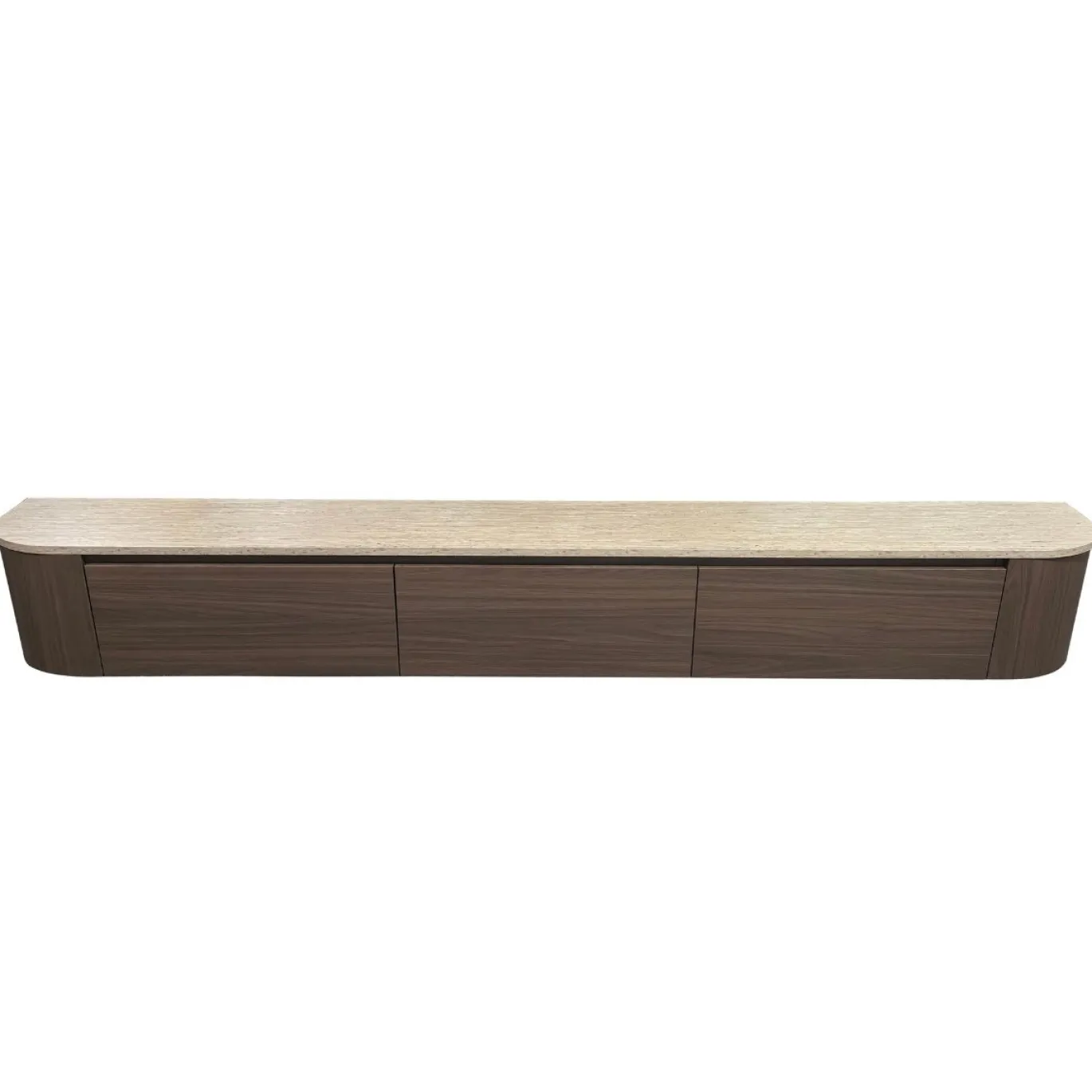 DÉJA Zwevend Tv-meubel Fika Walnoot Travertin 272cm