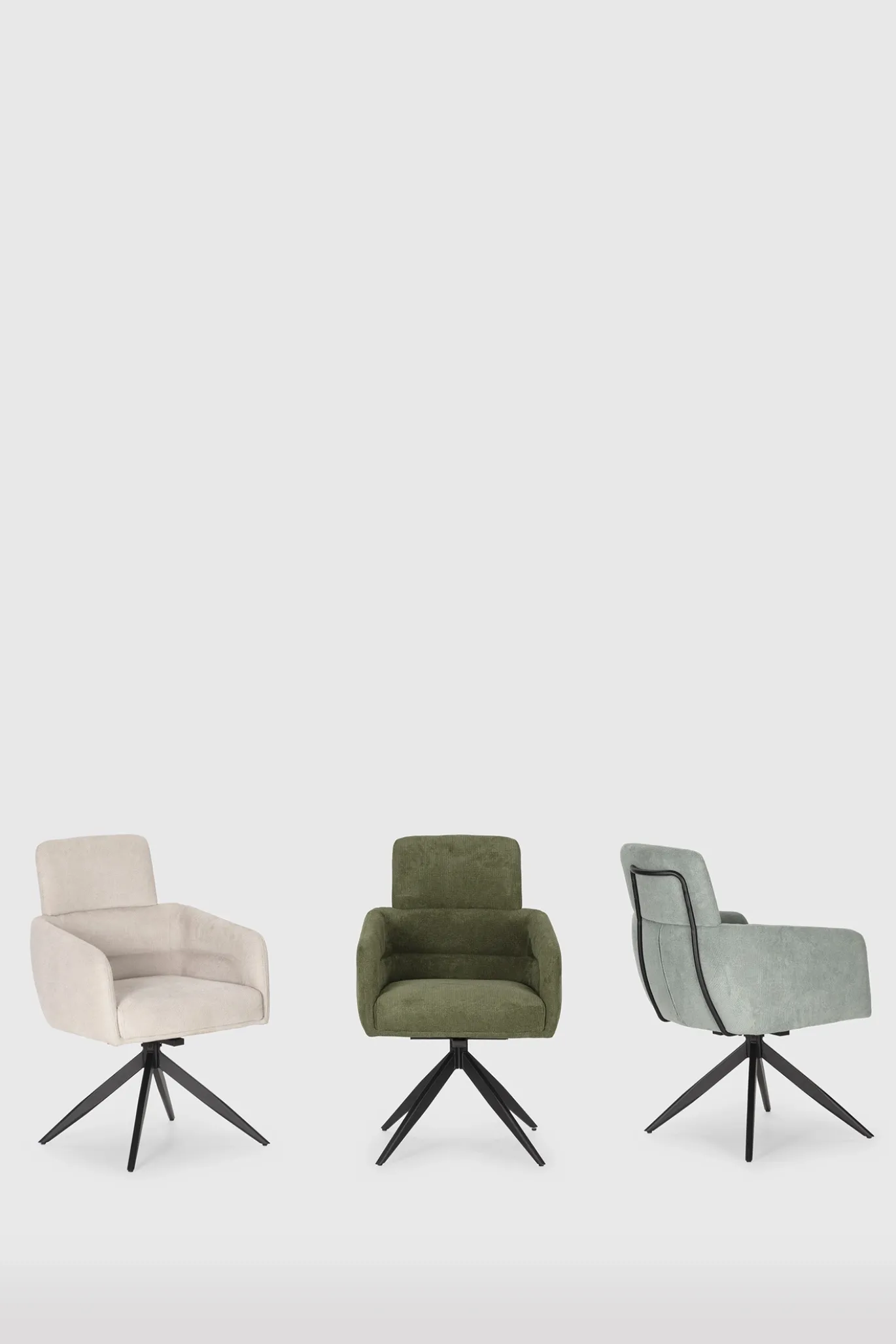Draaifauteuil Aixa Turquoise / Zwart - Giga Meubel