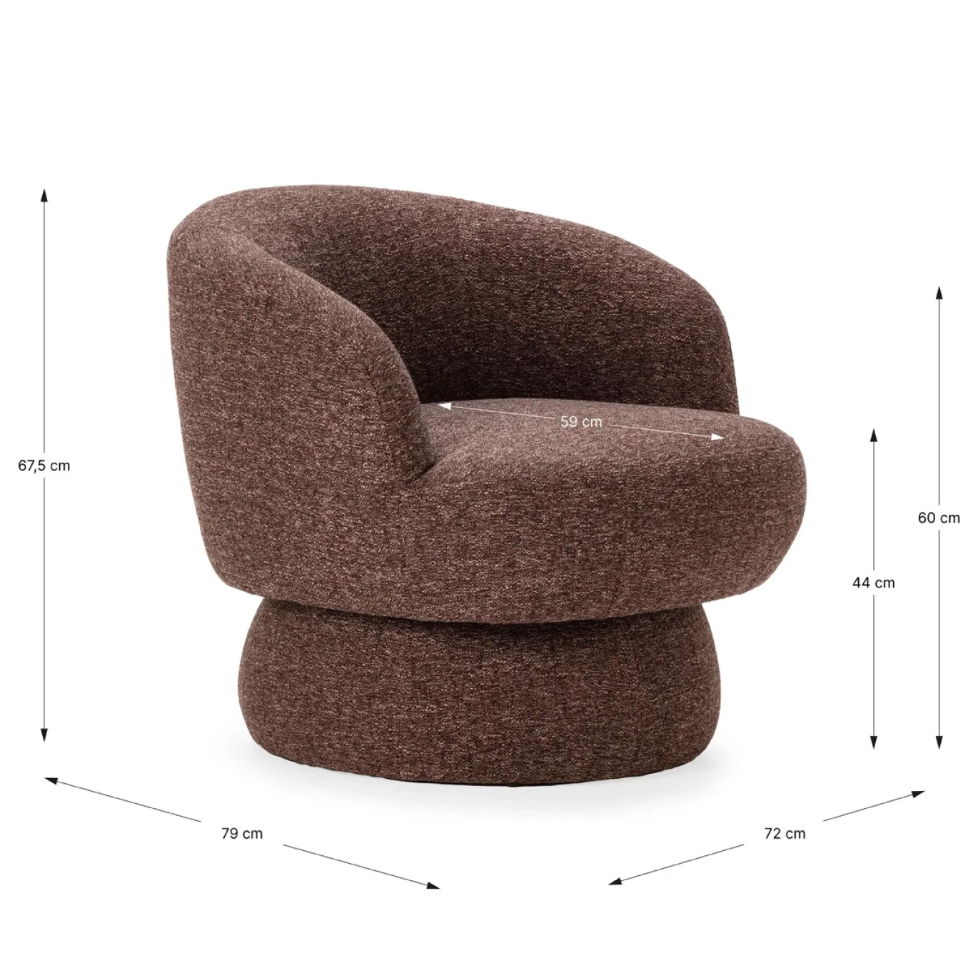 Draaifauteuil Dali Violet - Giga Meubel