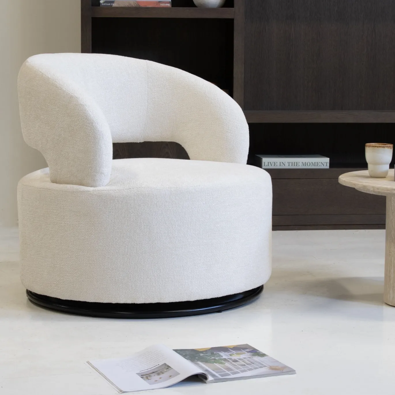 Draaifauteuil Eliza Beige - Giga Meubel