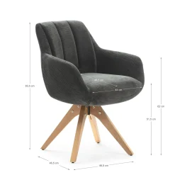 Draaifauteuil Leire Antraciet Grijs - Giga Meubel