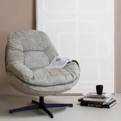 Draaifauteuil Leonne Taupe - Giga Meubel