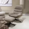 Draaifauteuil Liane Taupe met Voetenbankje - Giga Meubel