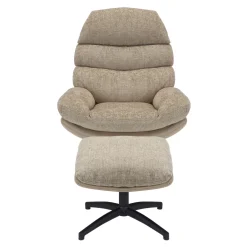 Draaifauteuil Liane Taupe met Voetenbankje - Giga Meubel