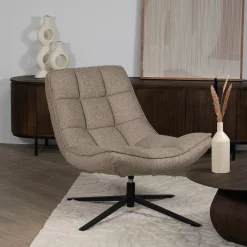 Draaifauteuil Mattis Taupe - Giga Meubel