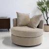Draaifauteuil Thony Luxe Rond Taupe - Giga Meubel