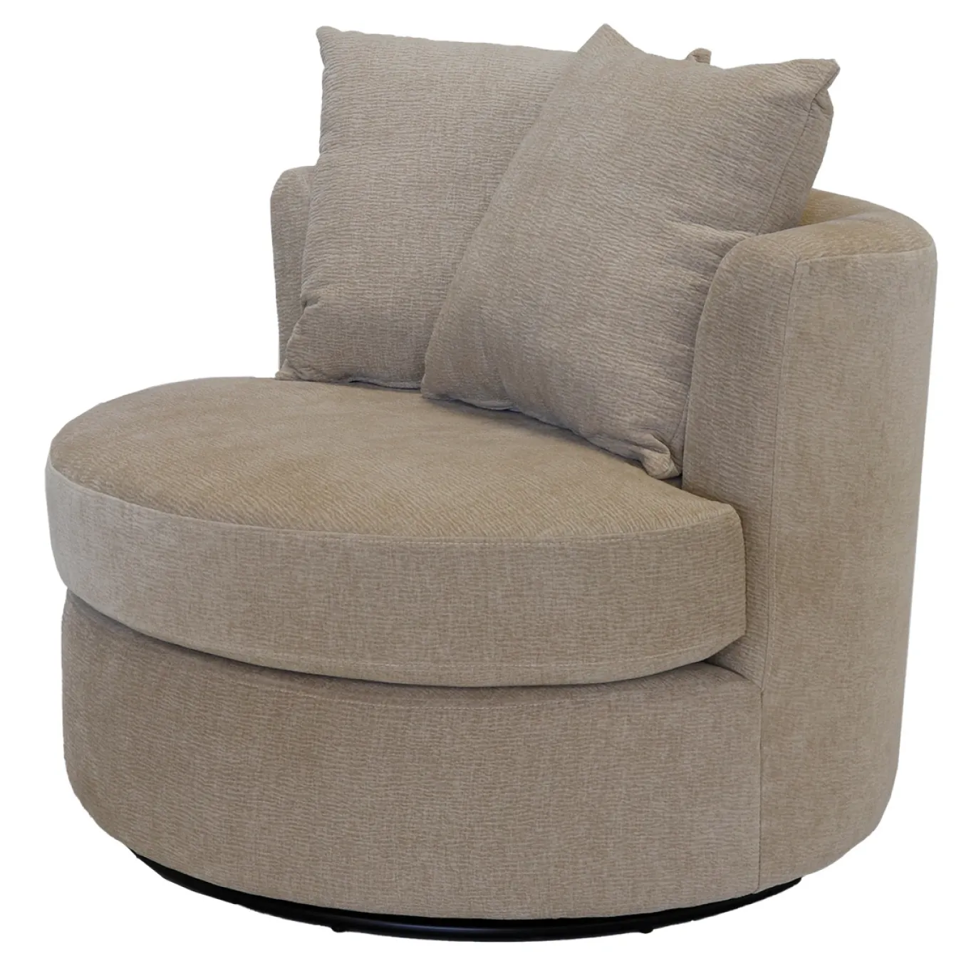 Draaifauteuil Thony Luxe Rond Taupe - Giga Meubel