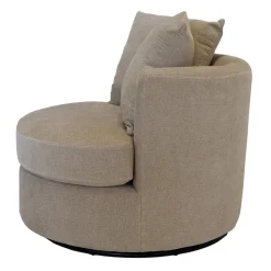 Draaifauteuil Thony Luxe Rond Taupe - Giga Meubel