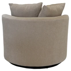 Draaifauteuil Thony Luxe Rond Taupe - Giga Meubel
