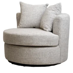 Draaifauteuil Thony Rond Beige Chenille - Giga Meubel