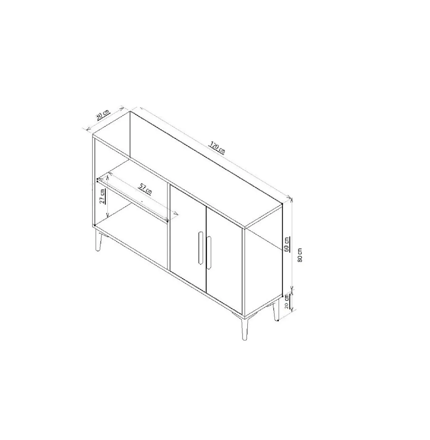 Dressoir Ahart Wit 120cm