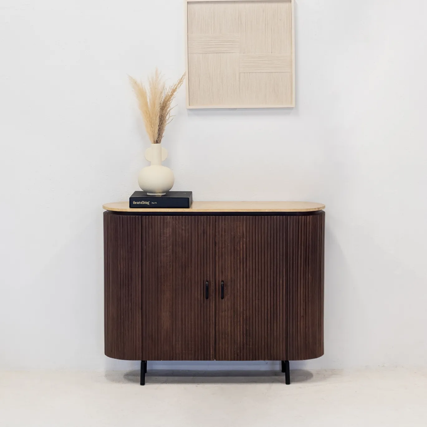 Dressoir Amber Walnoot Travertin 120cm - Giga Meubel