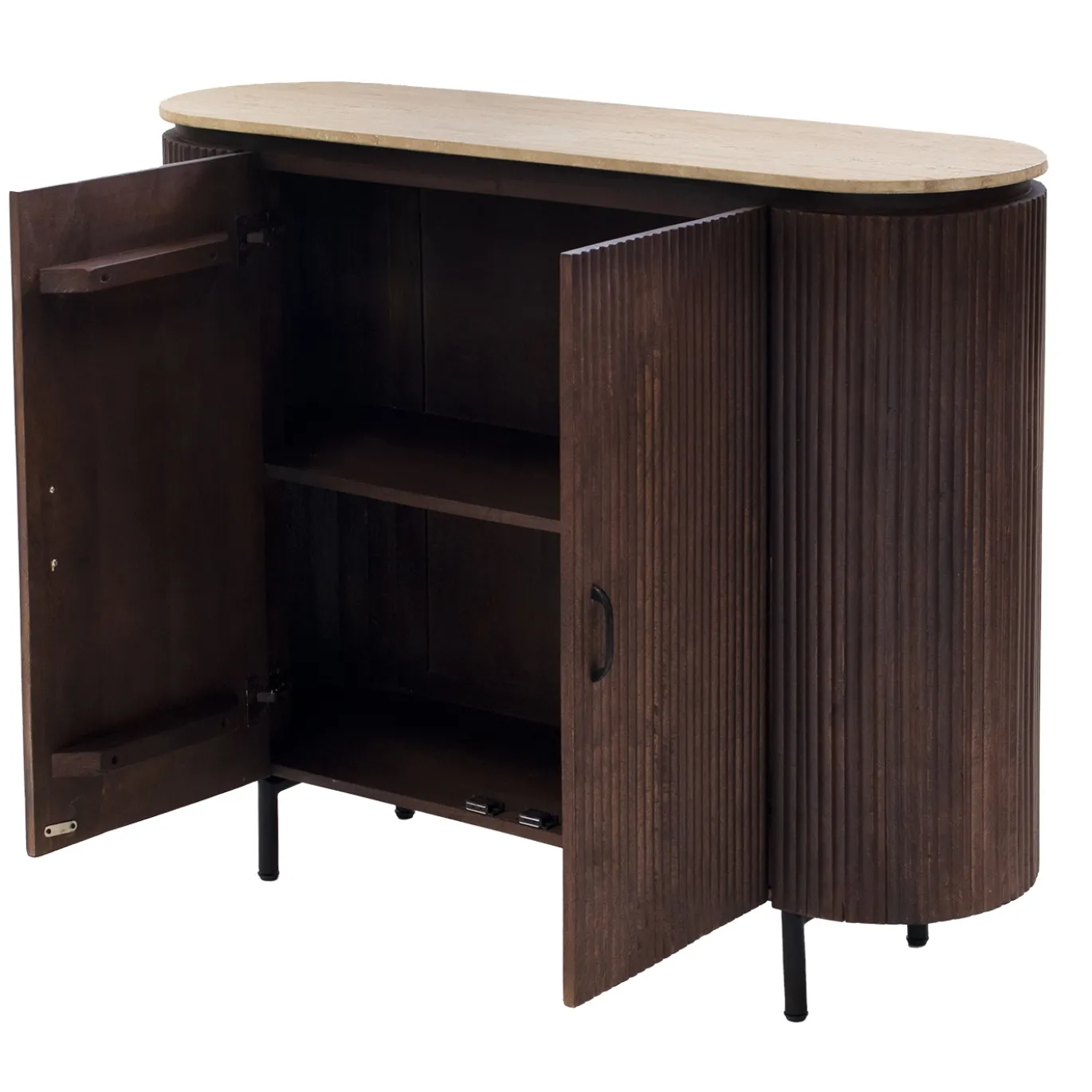 Dressoir Amber Walnoot Travertin 120cm - Giga Meubel