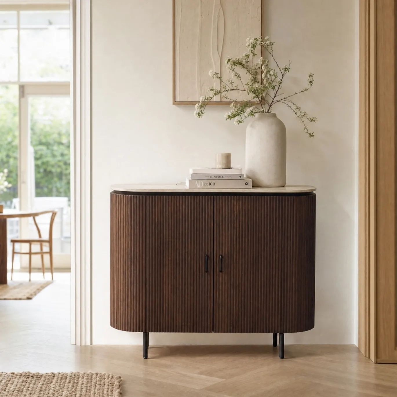 Dressoir Amber Walnoot Travertin 120cm - Giga Meubel