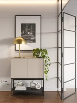 Dressoir Amira 2d Crème/zwart - Giga Meubel