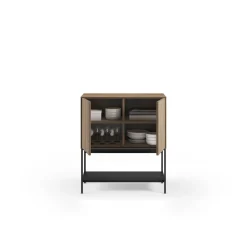 Dressoir Amira 2d Eiken-ud/zwart - Giga Meubel