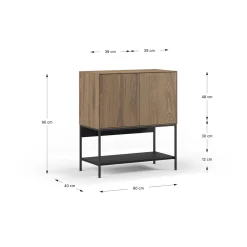 Dressoir Amira 2d Eiken-ud/zwart - Giga Meubel