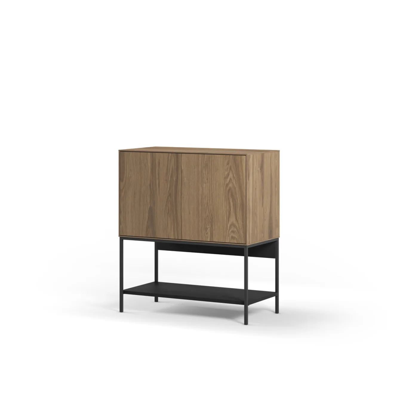 Dressoir Amira 2d Eiken-ud/zwart - Giga Meubel