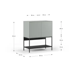 Dressoir Amira 2d Groen/zwart - Giga Meubel