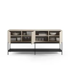 Dressoir Amira 3d2v 180cm Crème/zwart - Giga Meubel