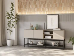 Dressoir Amira 3d2v 180cm Crème/zwart - Giga Meubel