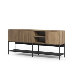 Dressoir Amira 3d2v 180cm Eiken-ud/zwart - Giga Meubel