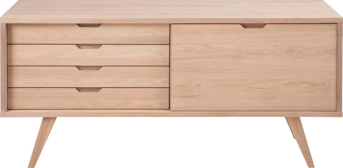 Dressoir Annie Eikenfineer Wit 160cm - Giga Living