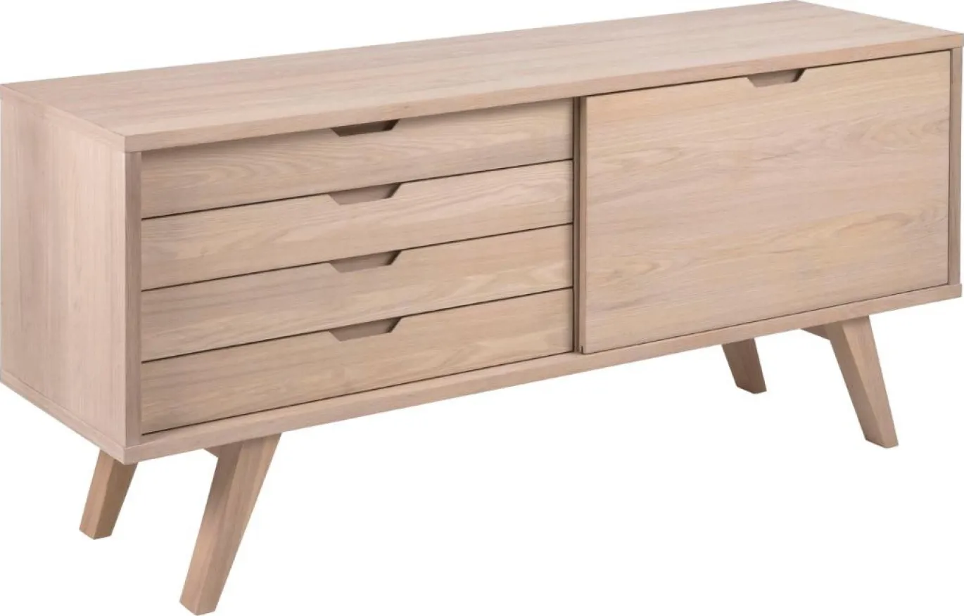 Dressoir Annie Eikenfineer Wit 160cm - Giga Living