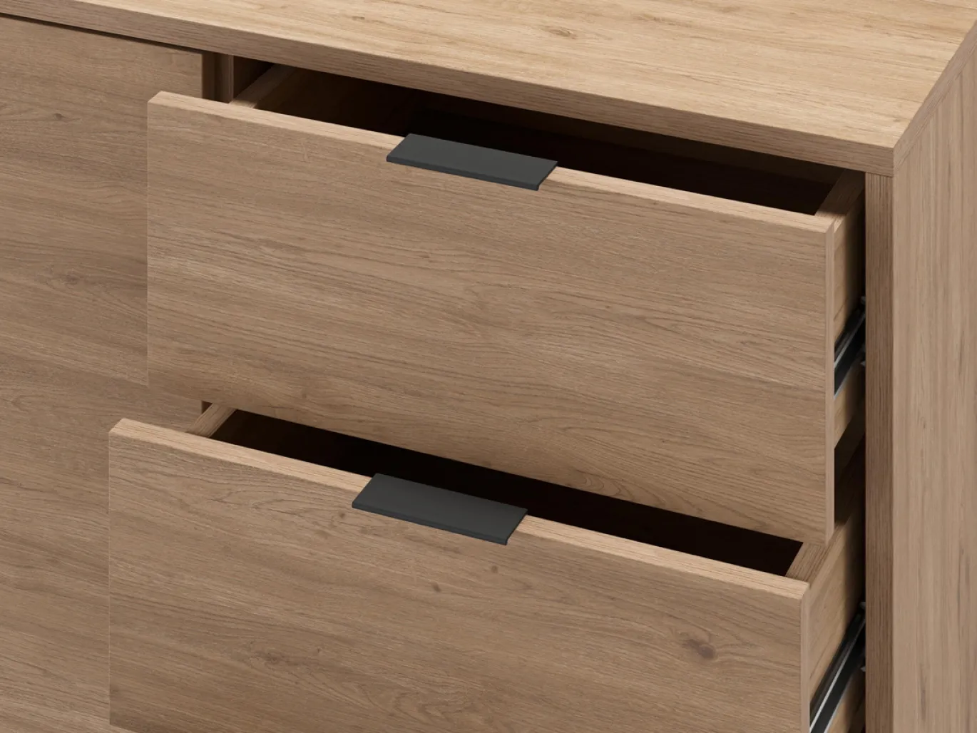 Dressoir Ariel 2d3L 140cm Naturel met Metaal - Giga Meubel